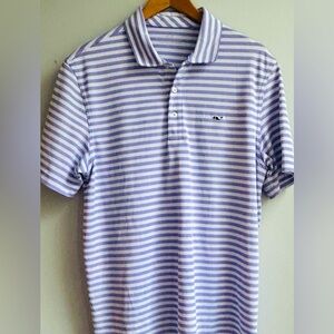 VINEYARD VINES mens size medium purple striped golf polo